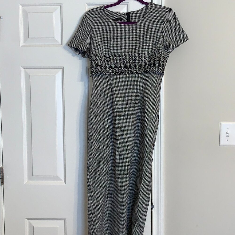 My Michelle Black and White Hounds Tooth Dress